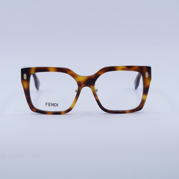 🕶️ New Fendi FE50085F 053 Eyeglasses - Shiny Havana Frame - Picture 2 of 9